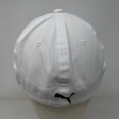 PUMA Stretch Fitted Hat White One Size Solid 6 Panel Vent Holes