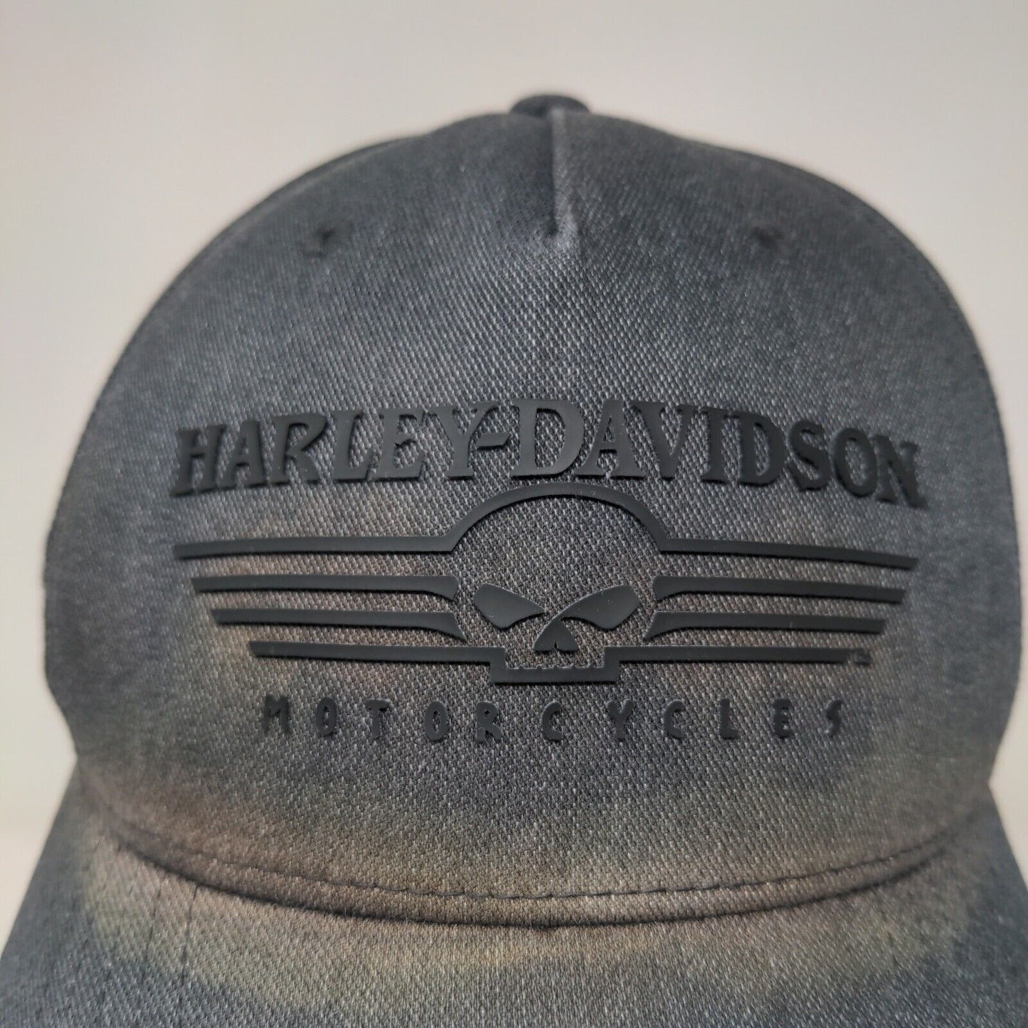 Harley Davidson Men's Fitted Hat Gray Size L/XL 3D Genuine Motorclothes Logo