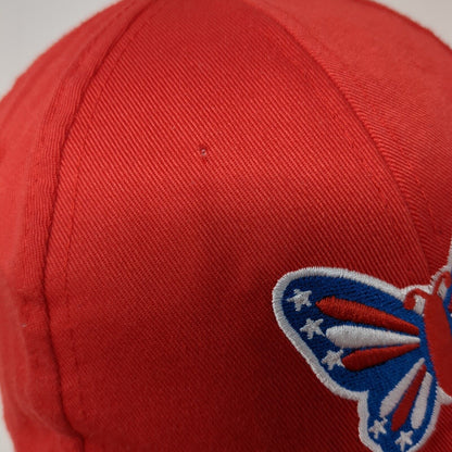 Butterfly USA Strapback Hat Red One Size Adjustable Solid Embroidered