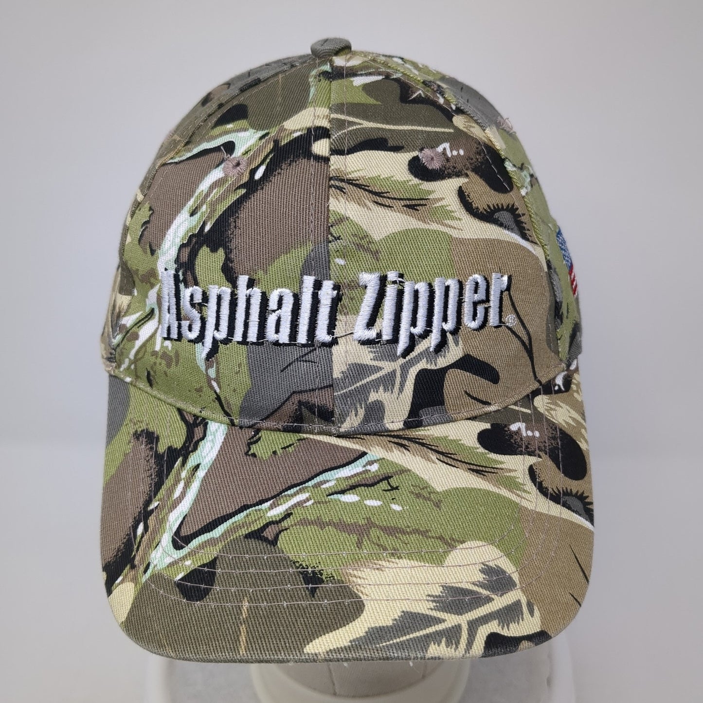Asphalt Zipper Zip-It Strapback Hat Multicolor Camo One Size Adjustable