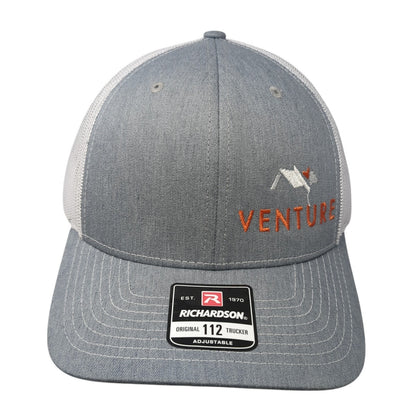 Venture Trucker Hat Gray One Size Adjustable Embroidered Mesh Back Richardson