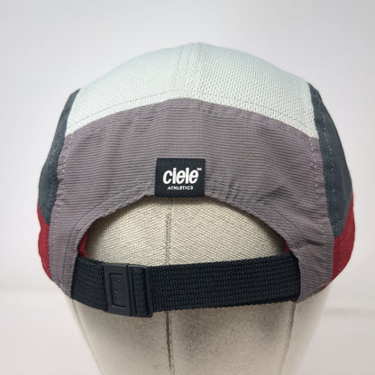 Ciele Athletics 5 Panel Gray Red One Size Running CoolWick Reflective Brim Hat