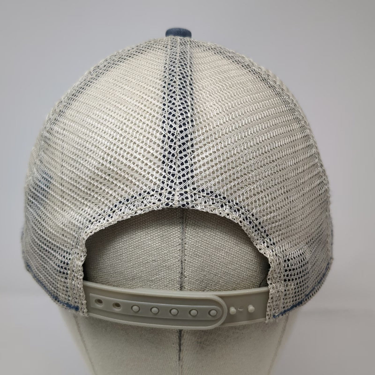 George Trucker Hat Blue One Size Mesh Back Snapback Curved Brim Cotton