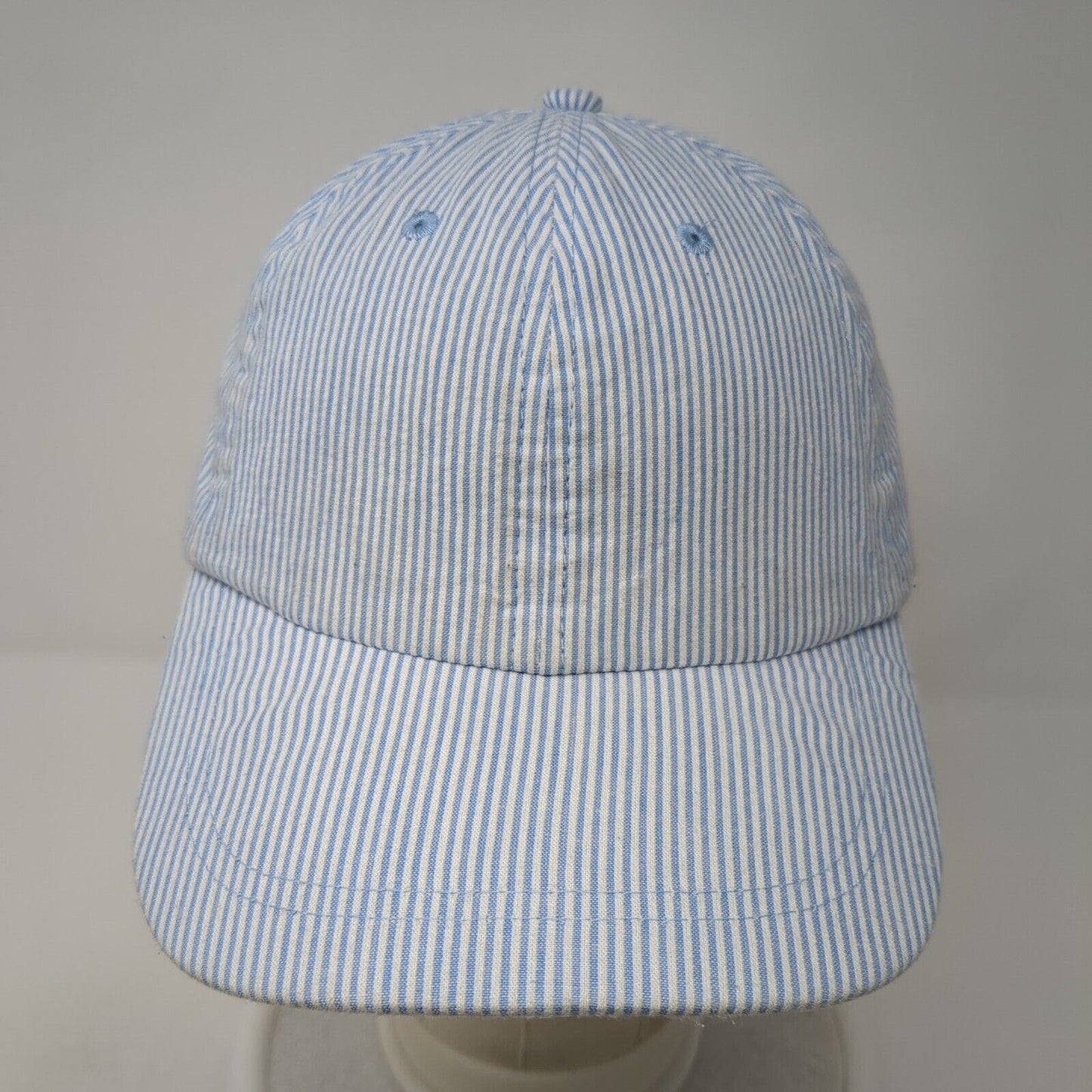 Paige Slideback Hat Blue OS Adjustable Pinstripe Vented Holes 6 Panel Blank