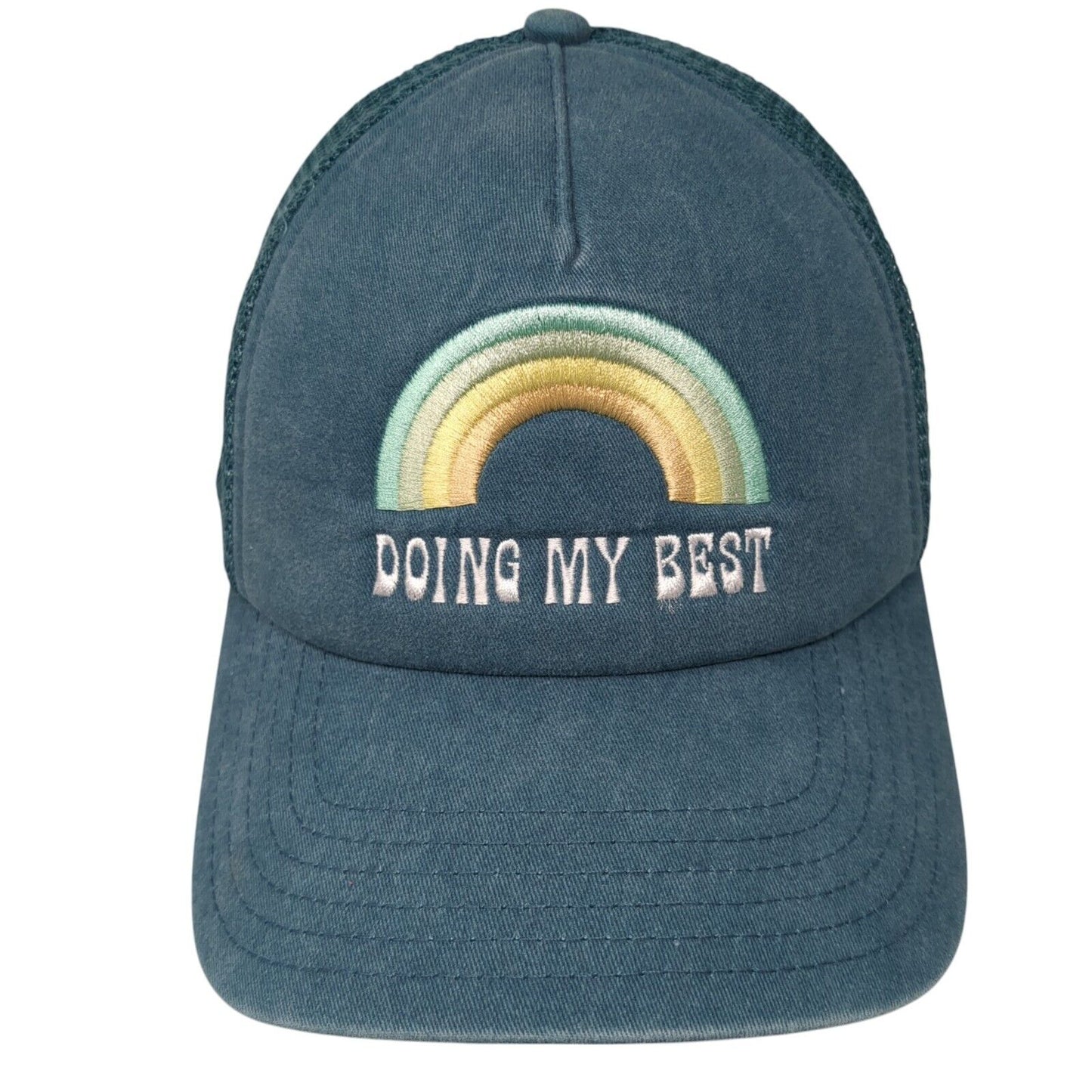 Doing My Best Snapback Mesh Back Trucker Hat Blue One Size Rainbow