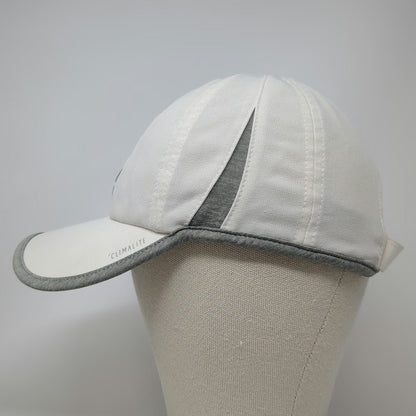 Adidas Baseball Cap White Gray One Size Climalite Strapback Curved Brim Hat