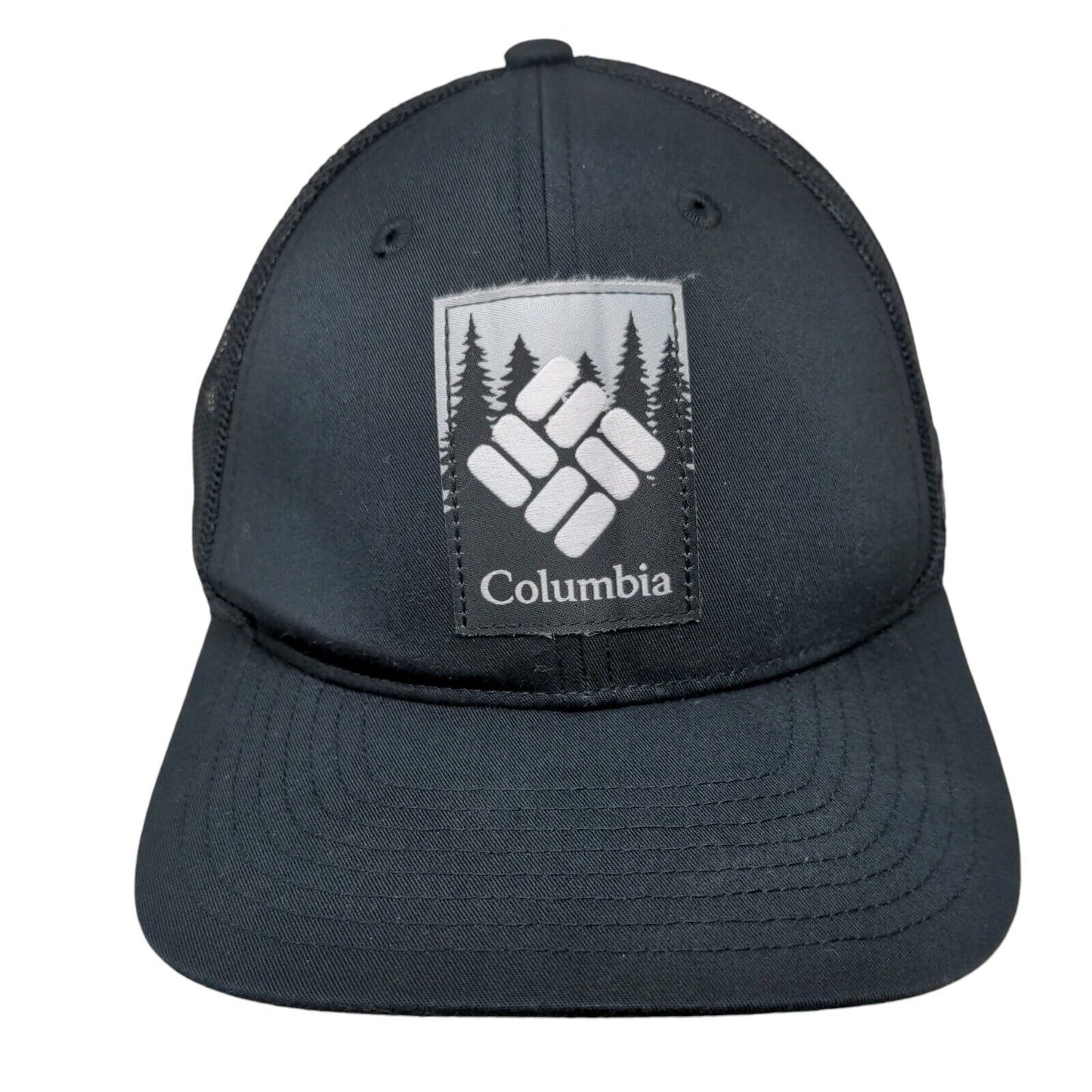 Columbia Snapback Trucker Hat Black One Size Adjustable Vented Holes Mesh Back