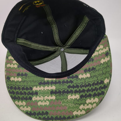 DC Comics Batman Baseball Cap Black XL Fitted Camo Logo Graphic Flat Brim Hat