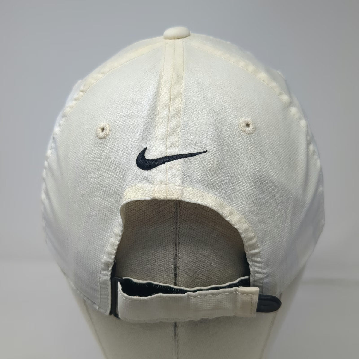 Nike Baseball Cap White One Size Legacy91 Dri-Fit Swoosh Logo Strapback Golf Hat