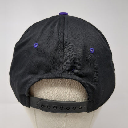 Vintage The Mask Movie Snapback Hat Black Purple OSFA Suede Puff Graphic Logo
