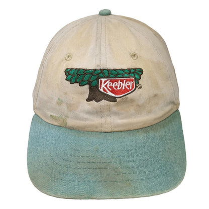 Keebler Hollow Tree Logo Hat Baseball Cap Beige Slideback Two Tone Vintage