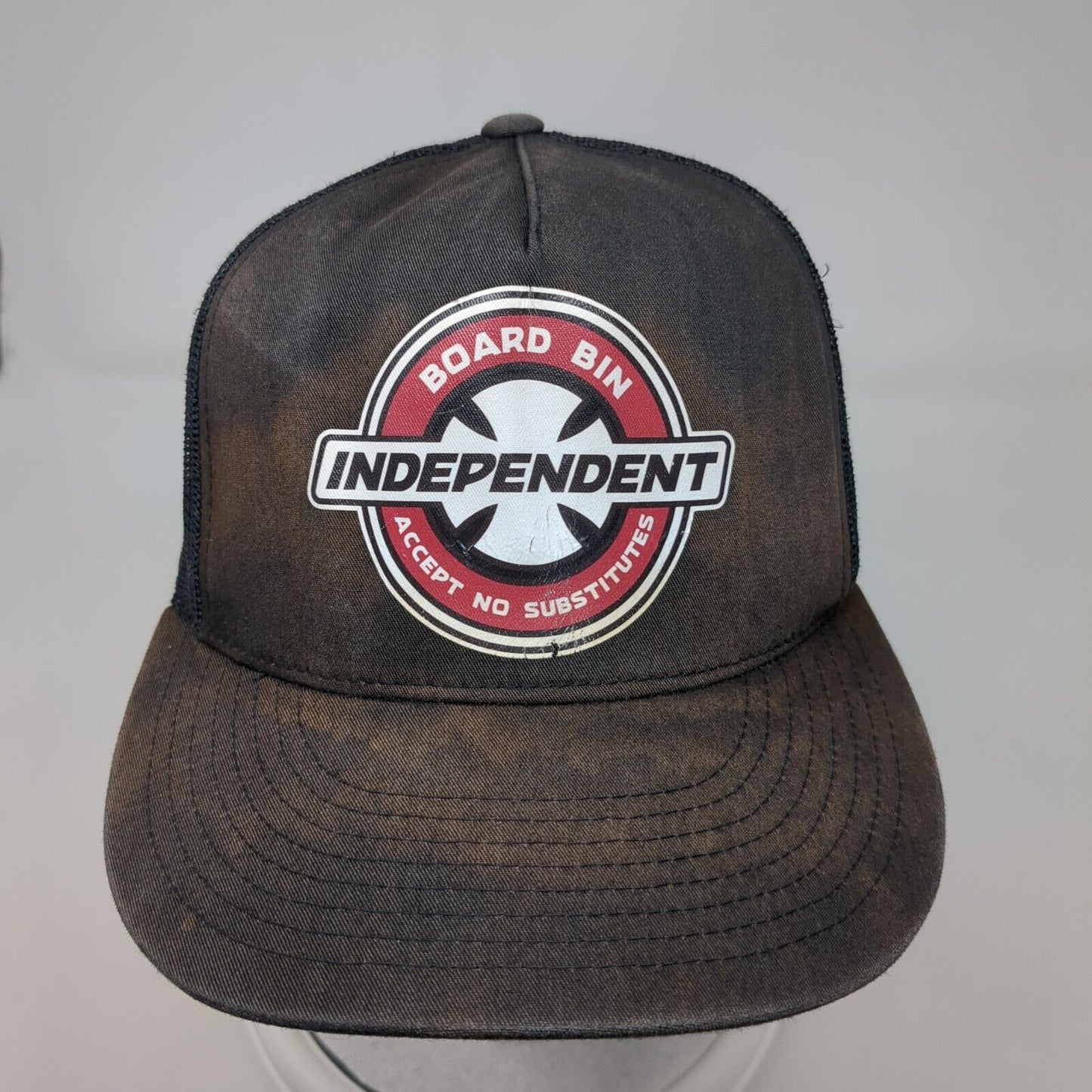 Independent Board Bin Snapback Trucker Hat Black OSFA Mesh Back Yupoong