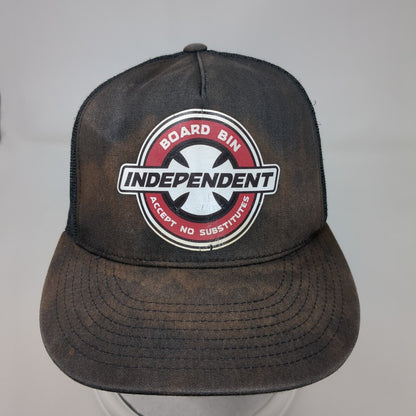 Independent Board Bin Snapback Trucker Hat Black OSFA Mesh Back Yupoong