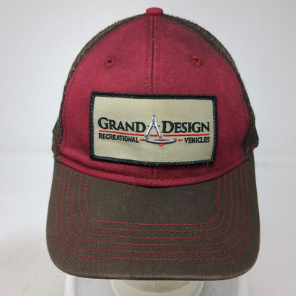 Paramount Reserve Trucker Hat Red Brown One Size Grand Design RV Mesh Back Patch