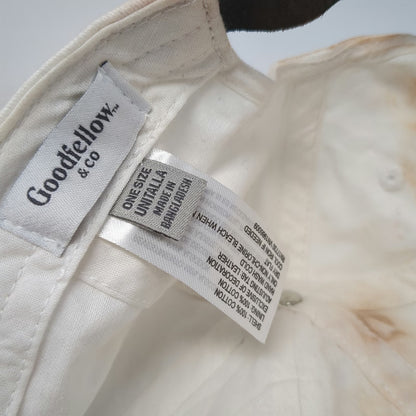 Goodfellow & Co White Baseball Cap One Size Blue Flower Leather Slideback hat