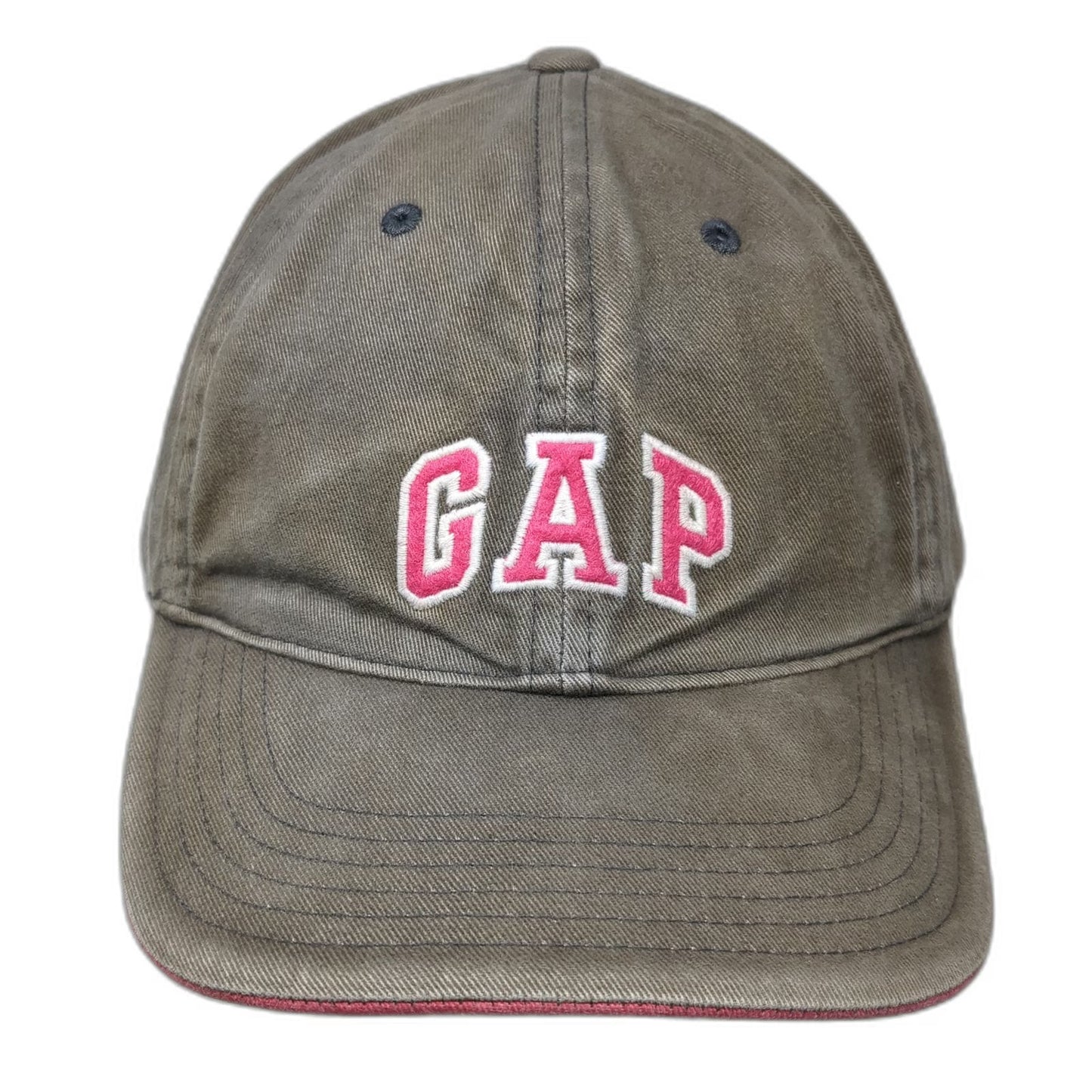 Gap Baseball Cap Brown Pink White L Adjustable Cotton Slideback Logo Hat