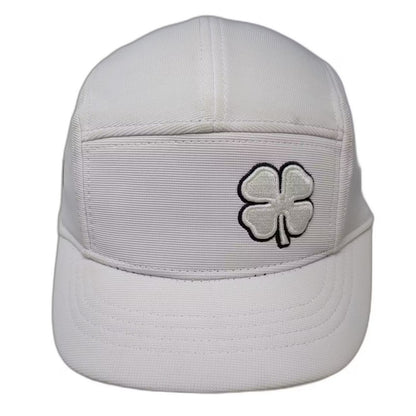 Black Clover White 5 Panel Hat One Size Live Lucky Embroidered Adjustable Cap