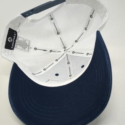 BananaBay Trucker Hat Blue One Size Cabos Mountain Patch Mesh Snapback Logo