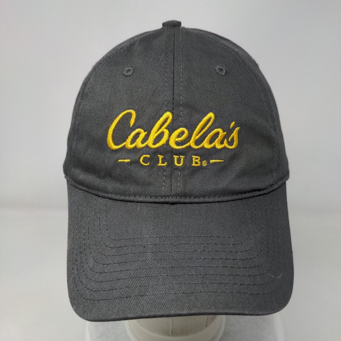 Cabela's Club Slideback Hat Gray OSFM Adjustable Embroidered Logo 6 Panel