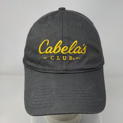 Cabela's Club Slideback Hat Gray OSFM Adjustable Embroidered Logo 6 Panel