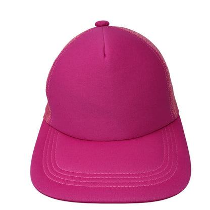 Unbranded Snapback Trucker Hat Pink One Size Adjustable Mesh Back Blank