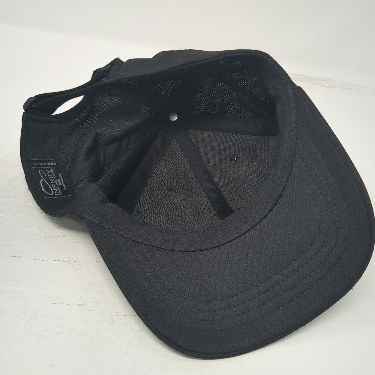 Infinity Baseball Cap Black One Size TSC Tonal Logo Mesh Strapback Hat Sport