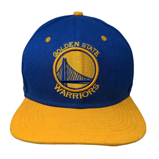 Mitchell & Ness Men's Snapback Hat Blue Yellow Embroidered Golden State Warriors