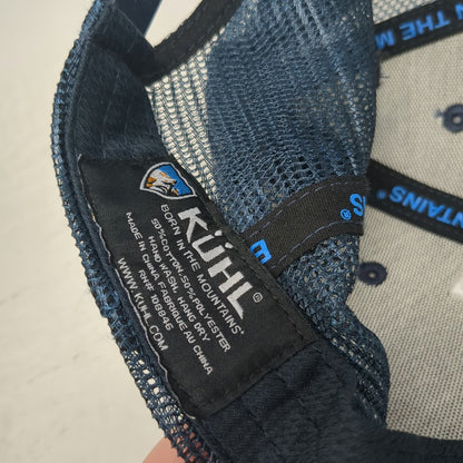 KÜHL Trucker Hat Blue One Size Mountain Patch Mesh Back Snapback Shield Logo