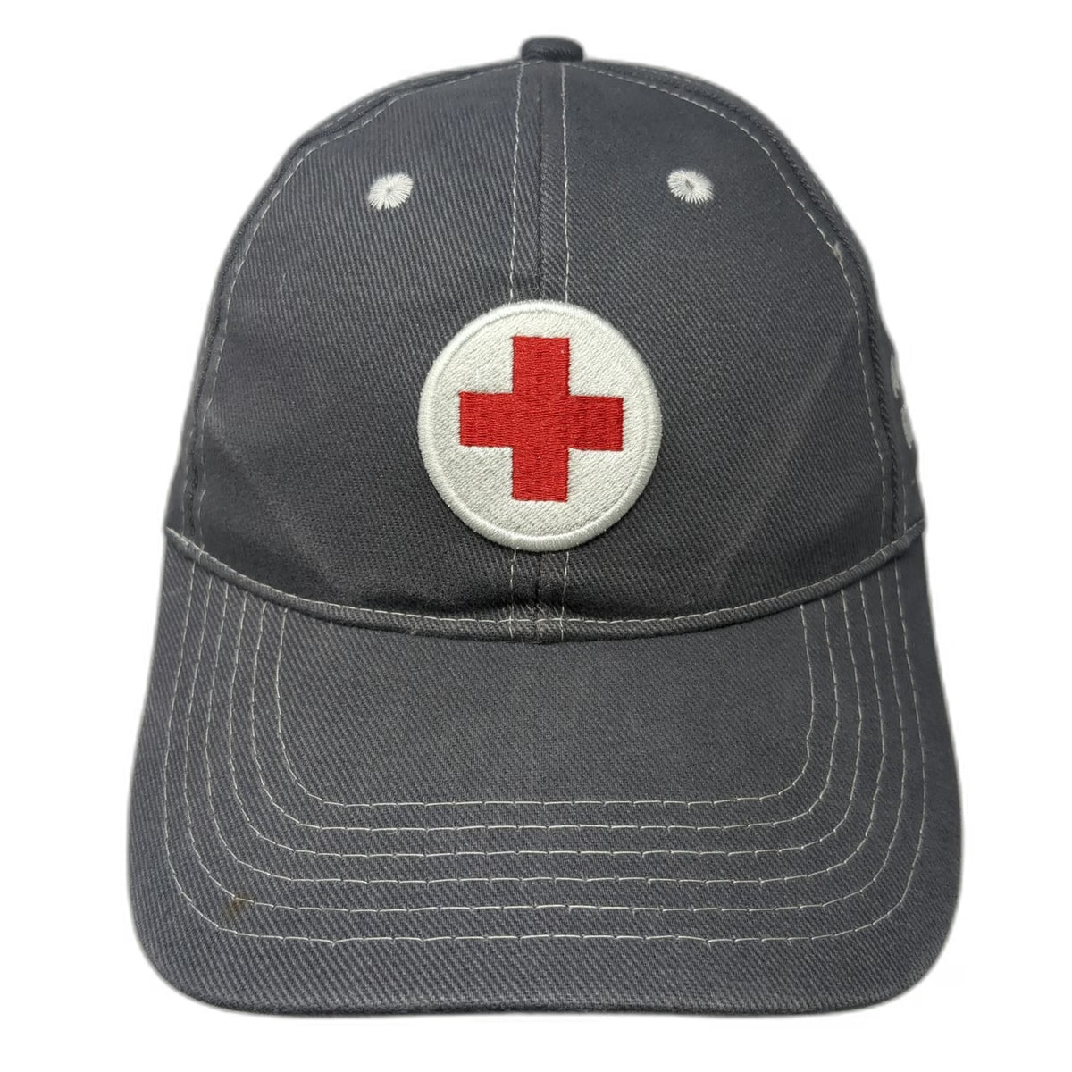 American Red Cross Baseball Cap Gray One Size Embroidered Logo Strapback Hat