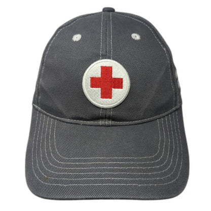American Red Cross Baseball Cap Gray One Size Embroidered Logo Strapback Hat