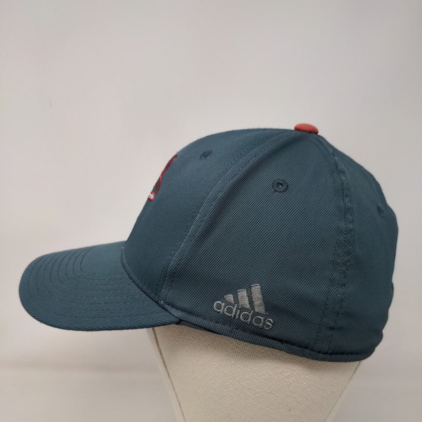 Adidas Men's Fitted Hat Blue S-M Embroidered Miami Heat Logo Nylon Blend