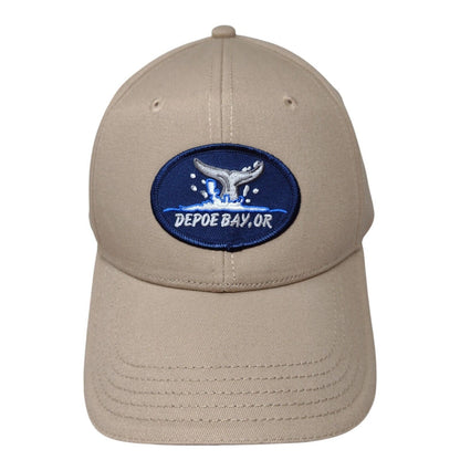 Depoe Bay OR Slideback Hat Tan OSFM Adjustable Embroidered Dorfman Pacific Co.