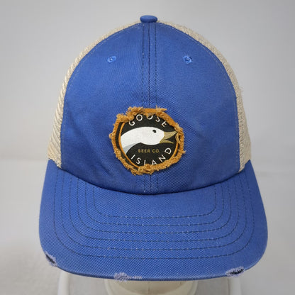 Goose Island Beer Co Trucker Hat Blue One Size Distressed Mesh Snapback USA