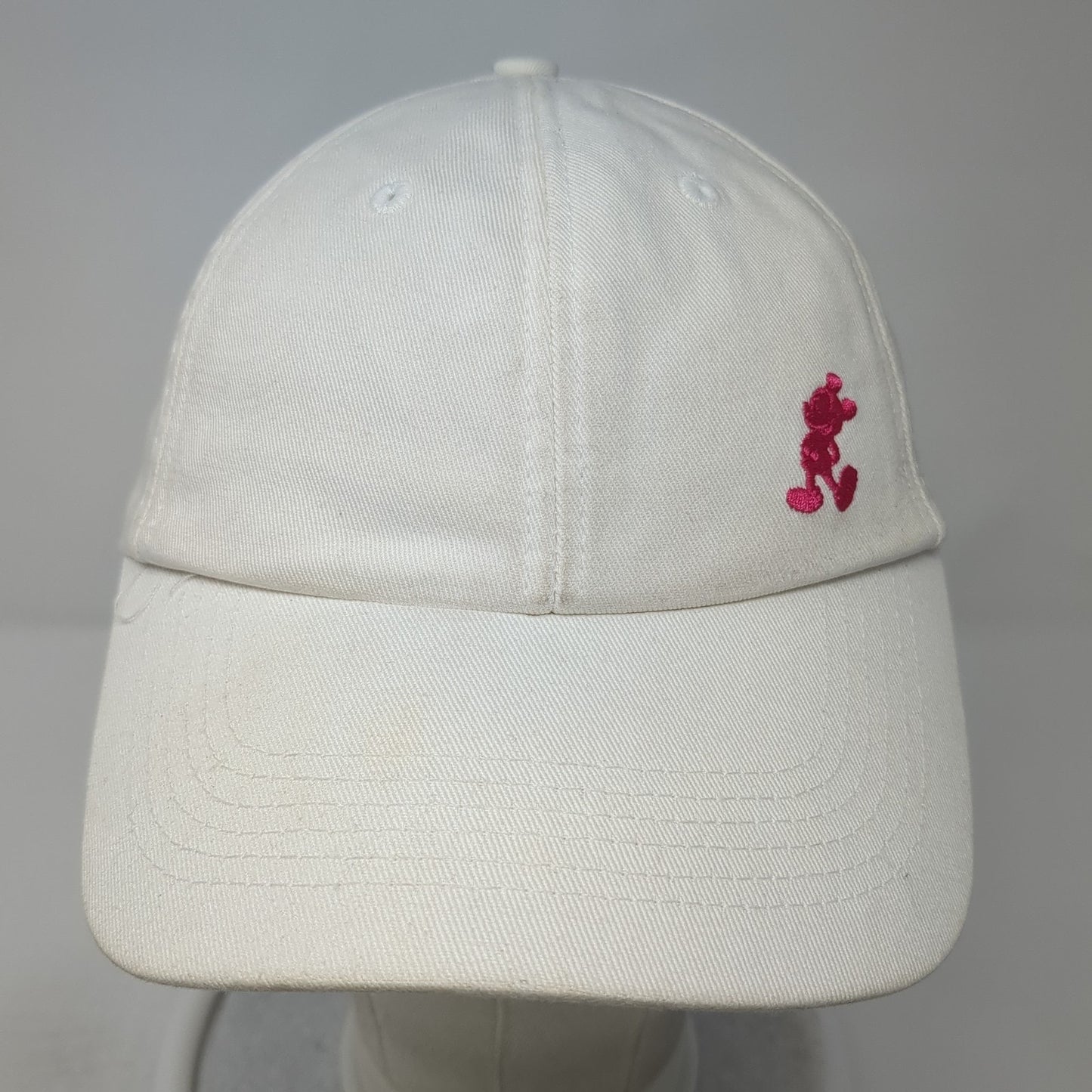 Mickey Mouse Strapback Baseball Cap White One Size Adjustable Disney Parks