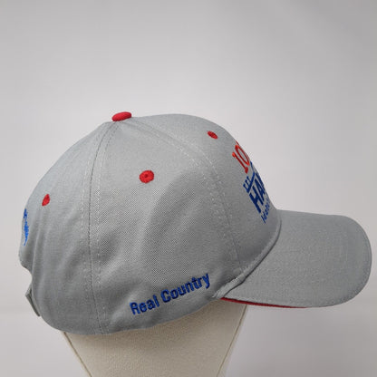 107.1 Hank FM Idaho's Real Country Strapback Hat Gray OS Adjustable Embroidered