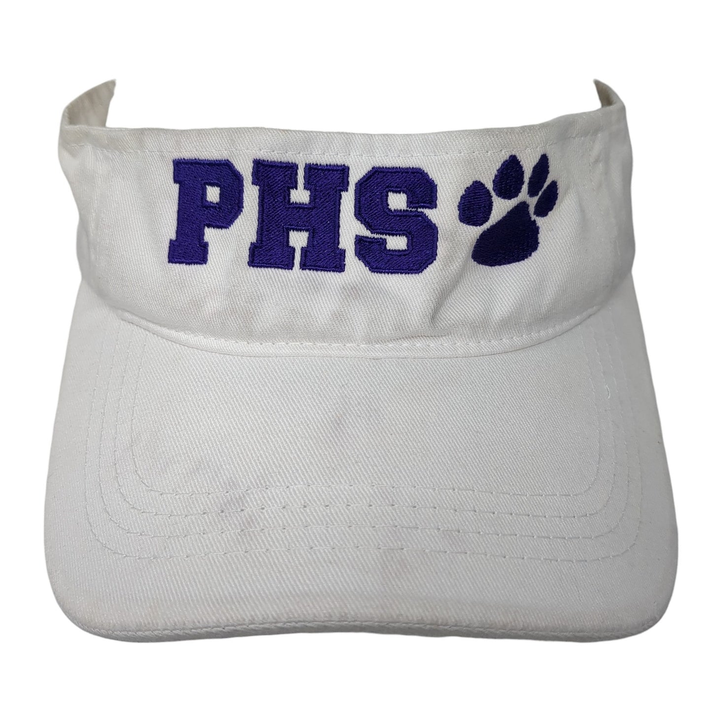 PHS Sun Visor Hat White One Size Adjustable Embroidered Lightweight Sportsman