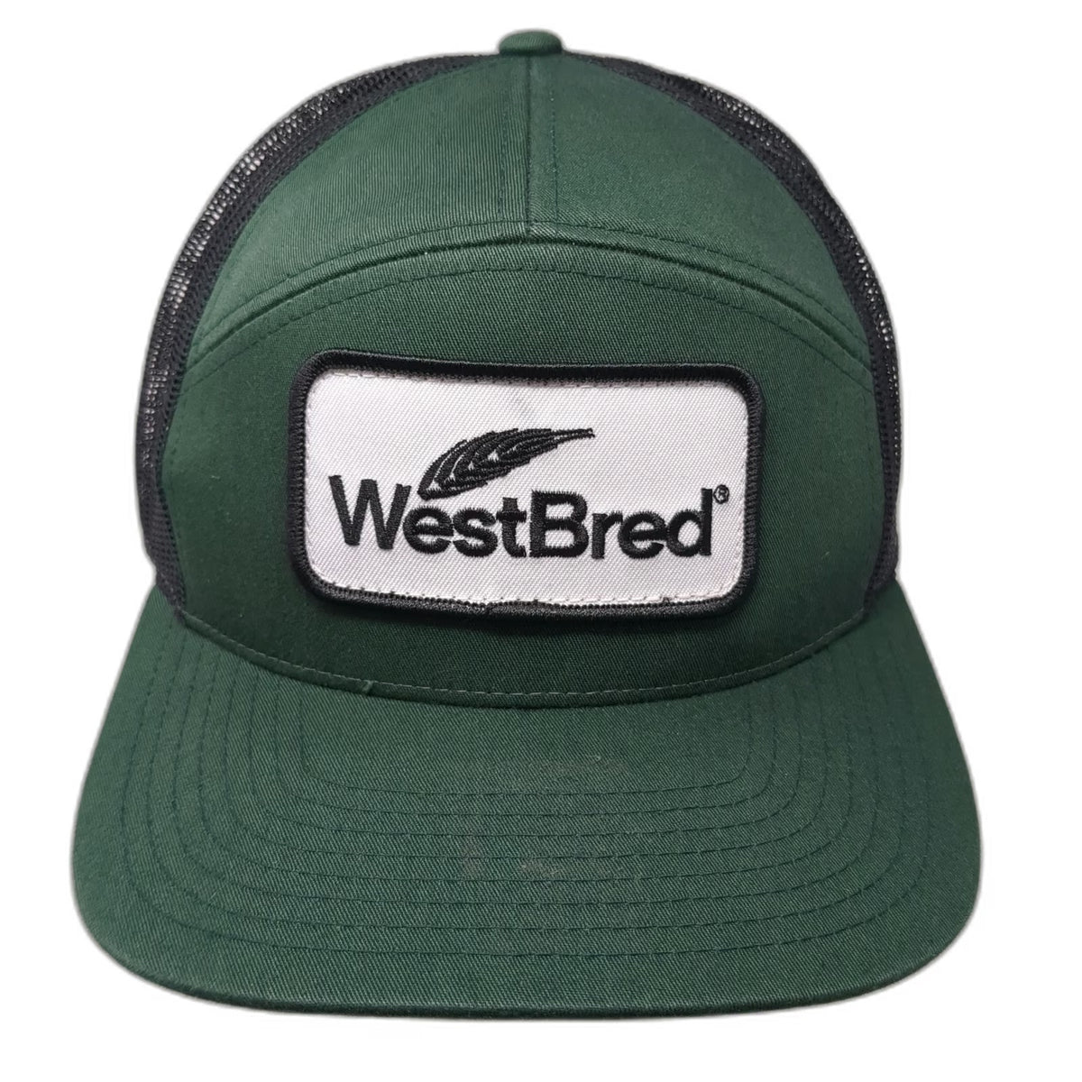 Richardson Trucker Hat Green Black White One Size WestBred Snapback Patch Wheat