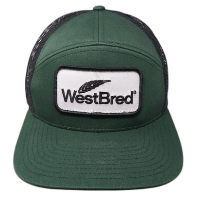 Richardson Trucker Hat Green Black White One Size WestBred Snapback Patch Wheat