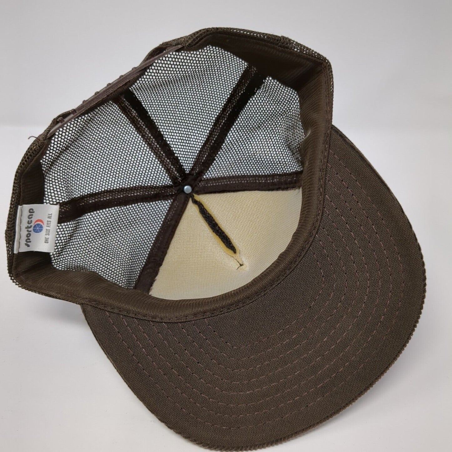 Crew Concepts Inc Boise Idaho Snapback Trucker Hat Brown OS Mesh Back Sportcap