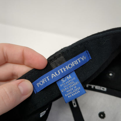 Bishop Kelly 210 Fitted Hat Black S/M Embroidered 6 Panel Port Authority