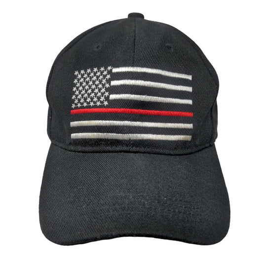 Unbranded Men's Strapback Hat Black Size OSFM Embroidered American Flag Logo