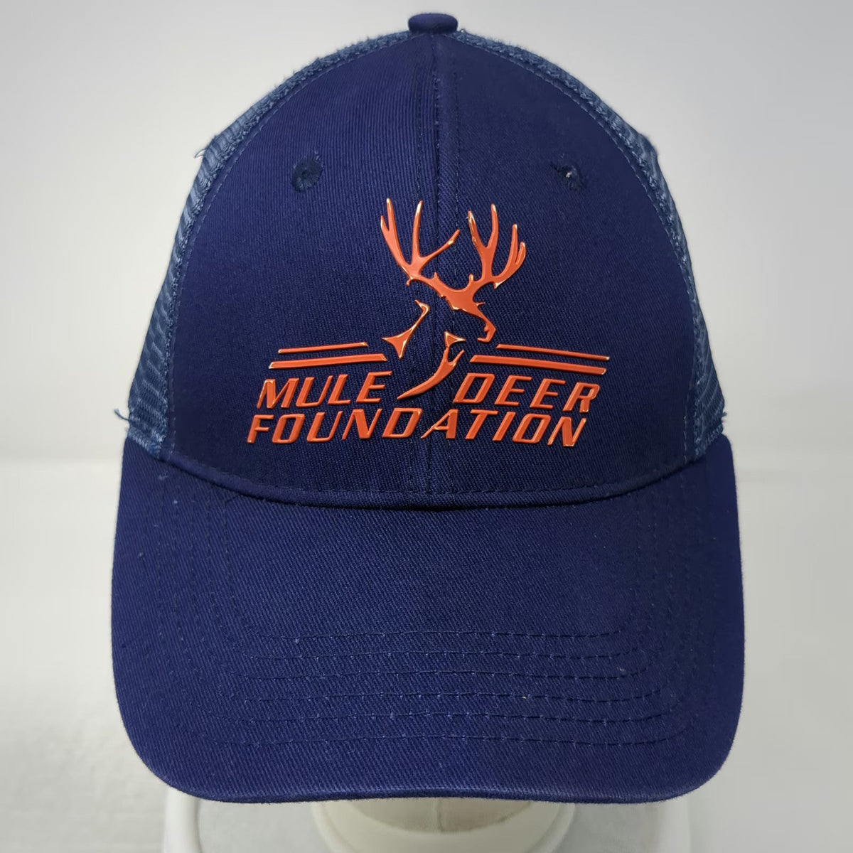 Mule Deer Foundation Blue Baseball Cap One Size Mesh Back Slideback 3D Logo Hat
