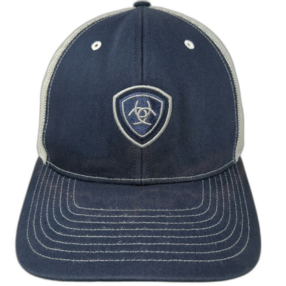 Ariat Trucker Hat Blue Gray One Size Mesh Snapback Richardson 112 Shield Logo