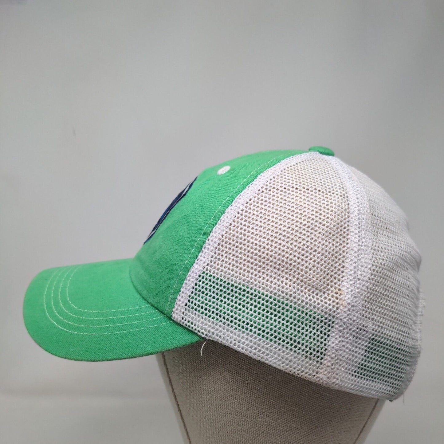 Costa Strapback Mesh Back Trucker Hat Green One Size Embroidered Colorblock