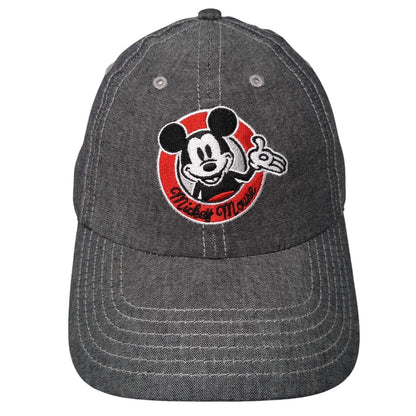 Mickey Mouse Slideback Hat Gray One Size Adjustable Disney 6 Panel