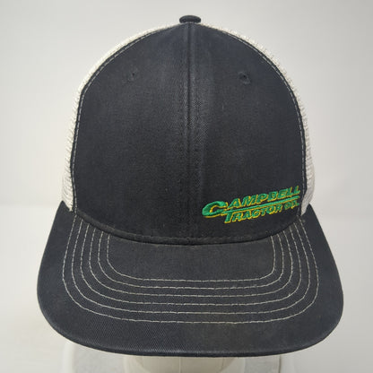 Campbell Tractor Snapback Trucker Hat Black One Size Mesh Back Vie