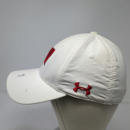 Under Armour Wisconsin Badgers NCAA Cap White Red L Stretch Fit Curved Brim Logo
