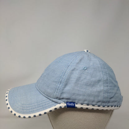 Keds Slideback Hat Blue OSFA Adjustable Polka Dot 6 Panel Blank Linen Blend