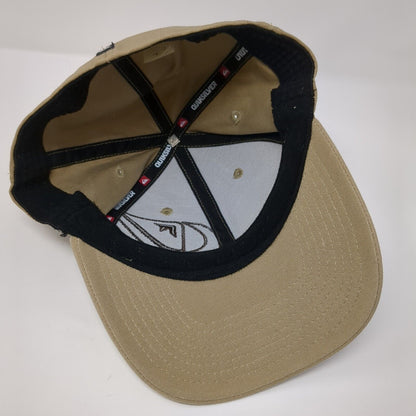 Quiksilver Fitted Hat Tan One Size Lightweight Embroidered Vented Holes 6 Panel