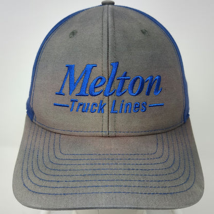 Richardson Snapback Hat Gray Blue One Size Melton Truck Lines Embroidered